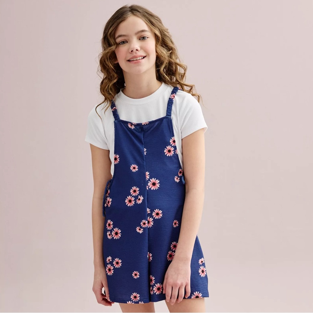Girl’s Floral Blue Romper